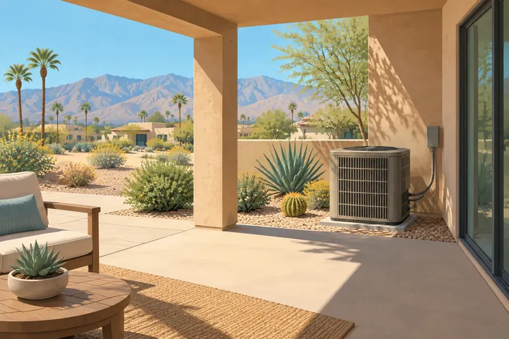 Illustrative home AC equipment scene